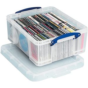 Really Useful Box 18CCB DVD-/CD-opbergdoos, 18 liter, helder transparant