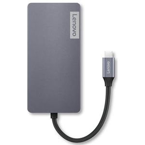 Lenovo 150 USB-C reisdock (oplaadhost tot 100 W |3 x USB-A 3.0 | x HDMI 1.4, 4K @ 30 Hz | 1 x VGA, tot 1920 x 1080 @ 60 Hz | 1 x video-uitgang | RJ45-ondersteuning |1 jaar garantie | grijs),
