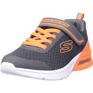 Skechers Kids Boy's MICROSPEC MAX Sneaker, Charcoal/Orange, 33.5 EU