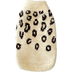 Hip Doggie Feather Soft Cheetah Sweater, M, crème