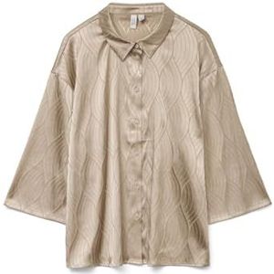 VERO MODA Dames Vmbrielle 3/4 Shirt WVN Btq, silver mink, M