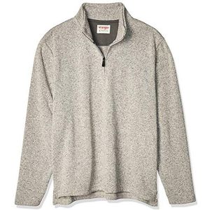 Wrangler Authentics Fleecetrui met kwartrits en lange mouwen voor heren, L