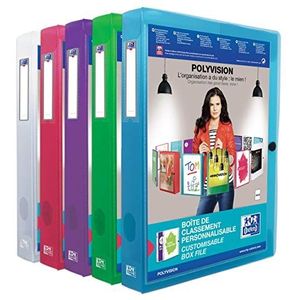 Oxford Plastic collectorbox polyvision A4, 4 cm, 5 kleuren, 8-pack, gesorteerd