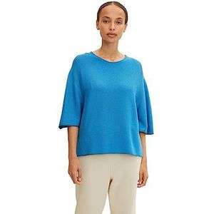TOM TAILOR Dames Gebreide trui met structuur 1032596, 30095 - Sublime Teal Blue, S
