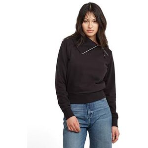 G-Star RAW Asymmetrische Zip snug Sweat, Zwart (Dk Black D25303-d704-6484), XS