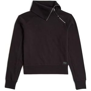 G-Star RAW Asymmetrische Zip snug Sweat, Zwart (Dk Black D25303-d704-6484), XS