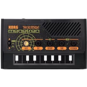 KORG MONOTRON-DELAY analoge lintsynthesizer met delay-effect en ingebouwde luidspreker