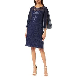 Gina Bacconi Korte jurk voor dames met Sweetheart Illusion Hals Cocktail, marineblauw, 38