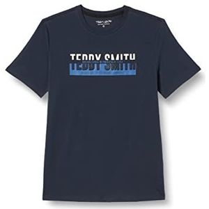 Teddy Smith T- Gordon MC Jersey T-shirt voor heren, Volledig marineblauw, S