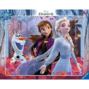 Ravensburger Kinderpuzzle - 05074 Magische Natur - Rahmenpuzzle für Kinder ab 4 Jahren, Disney Frozen Puzzle mit Anna und Elsa, mit 35 Teilen