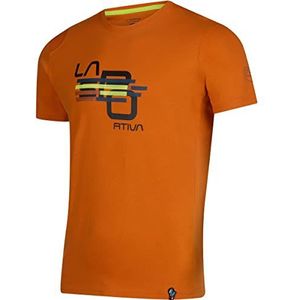 LA SPORTIVA Stripe Cube T-shirt voor heren, functioneel shirt, outdoorshirt, Hawaiian Sun, S