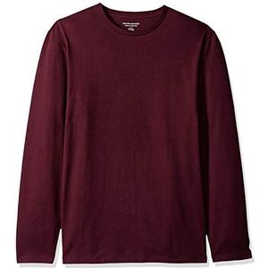Amazon Essentials Regular fit T-shirt met lange mouwen Bordeaux, S