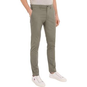 Tommy Hilfiger Heren Bleecker bedrukte structuur slim fit chino's, Waterstof Grijs, 30W / 28L
