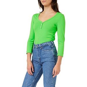 Tommy Hilfiger Gebreide tops met korte mouwen voor dames, groen (Spring Lime), XXL