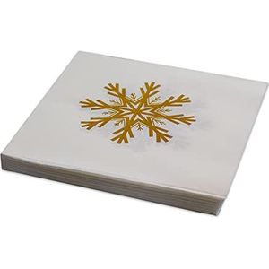 Morigami, Servet standaardformaat, vouw 1/4, kant, kerstvlokken, 50 servetten