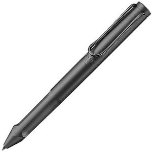 LAMY safari twin pen all black EMR Stylus 2-in-1 balpen in de kleur zwart voor flexibel gebruik op digitale en analoge media - tip voor gladde oppervlakken