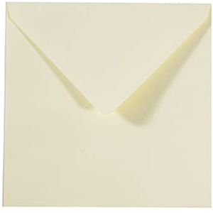 Vaessen Creative Grote vierkante Florence enveloppen voor wenskaarten, Ivoor, Set van 5, bijpassende kaarten beschikbaar