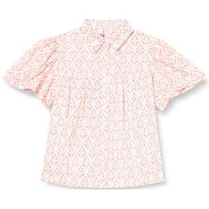 MIMO Meisjesblouse met korte mouwen, neonroze, 134 cm