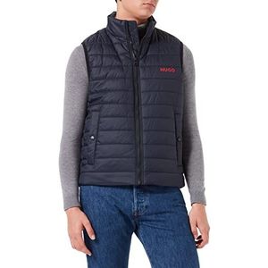 HUGO Bentino2221 Waterafstotend slim fit gewatteerd vest met contrasterende logo, Dark Blue405, L