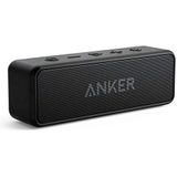 Anker SoundCore 2 Bluetooth-luidspreker, fantastisch geluid, enorme bas met dubbele basdrivers, accu biedt 24 werking, verbeterde IPX7 waterbescherming, draadloze luidspreker voor iPhone en Samsung, zwart