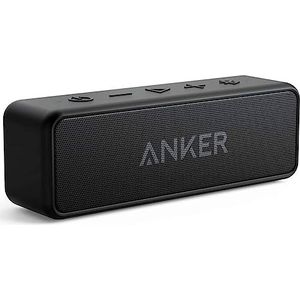 Anker SoundCore 2 Bluetooth-luidspreker, fantastisch geluid, enorme bas met dubbele basdrivers, 24-uurs accu, verbeterde IPX7 waterbescherming, draadloze luidspreker voor iPhone, Samsung (zwart)