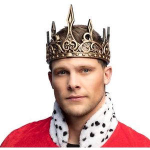 Boland 36108 - Middeleeuwse koningskroon, in maat verstelbaar, accessoire voor verkleedkleding, carnaval en themafeesten