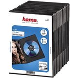 Hama Dvd-hoes Slim (ook geschikt voor cd's en blu-rays, extra smal, met folie voor het insteken van de cover) 25-pack, zwart