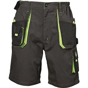 Emerton Werkshorts, korte werkbroek voor heren, korte cargobroek voor mannen, grijs/groen, 54