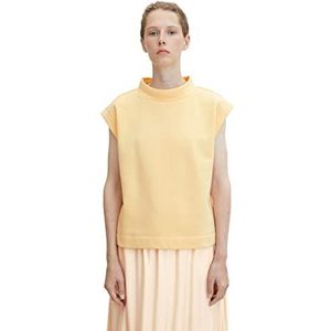 TOM TAILOR Dames Sweattrui met kraag 1032614, 30032 - Biscuit Orange, XL