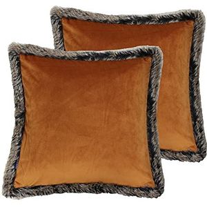 Paoletti Kiruna Twin Pack Polyester gevulde kussens, roest, 45 x 45cm