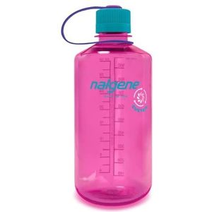 Nalgene Sustain Tritan BPA-vrije waterfles gemaakt van materiaal afgeleid van 50% plastic afval, 32oz, smalle mond, elektrische magenta