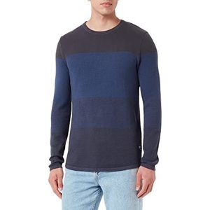 TOM TAILOR Denim Uomini trui met strepen 1032326, 30482 - Petrol Grey Structured Degrade, XL
