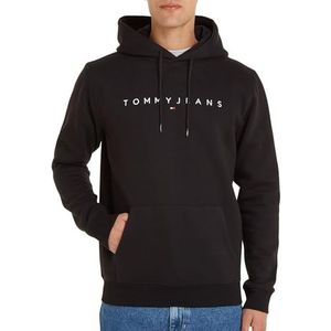 Tommy Jeans TJM Reg Linear Logo Hoodie Ext, Zwart, S