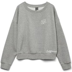 VERO MODA Sweatshirt 'VMTRINA'  grijs gemêleerd / wit