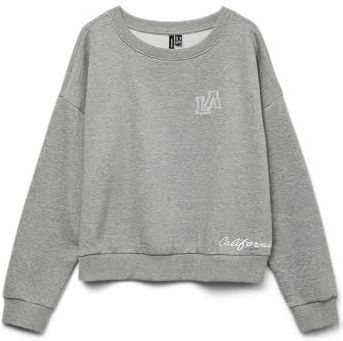 VERO MODA Sweatshirt 'VMTRINA'  grijs gemêleerd / wit