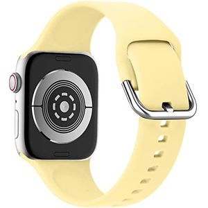 HiClothbo Compatibel met Apple Watch Band 38/40/41 mm, zachte siliconen sportarmband voor iWatch Ultra Series 8, 7, 6, 5, 4, 3, 2, 1, SE, geel, geel, 38/40/41mm