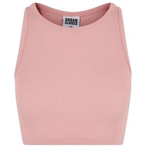 Urban Classics Dames top cropped rib top, geribbelde top voor vrouwen, kort gesneden, slim fit, verkrijgbaar in vele kleurvarianten, maten XS-5XL, citroenroze, XS