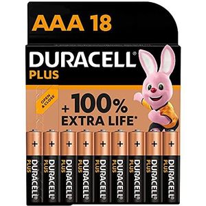 Duracell Plus AAA-batterijen (18 stuks) - 1,5V-alkaline batterijen - Tot 100% extra levensduur -Betrouwbaar voor dagelijks gebruikte apparaten- 0% plastic verpakking - 10 jaar te bewaren - LR03 MN2400