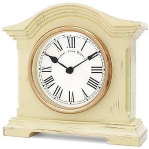 Towcester Clock Works Co. Pendule, houten, noodlijdende crème, One Size