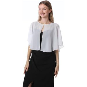 Chiffon Capelet Women's Soft capes Shawls and Wraps for Evening Dress Wedding Cape Cover Up (Ivory)