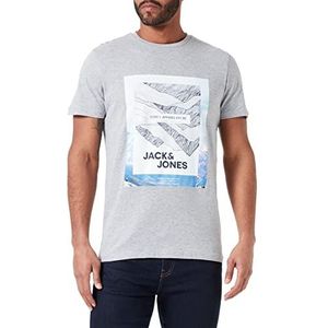 Jack & Jones Jcobooster Tee SS Crew Neck DEC 22 T-shirt, lichtgrijs melange, M