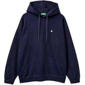 United Colors of Benetton Pullover met capuchon voor heren, Blauw, M