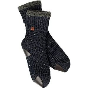 BICKLEY+MITCHELL Heren Chunky Knit met zachte teddy voering 1062-20-9-33 Slipper Sok, Navy, One Size