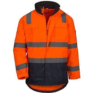 Nitras Parka voor heren, water- en vuilafstotend, met afneembare capuchon in waarschuwingsgeel en waarschuwingsoranje, Warnorange, XS