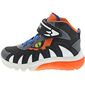 Geox J Ciberdron Boy D, kinderschoenen, Zwart Oranje, 24 EU