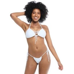 Body Glove Women's Standard Smoothies Baby Love Solid Molded Cup Push Up Triangle Bikini Top Swimsuit, Snow, X-Large