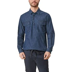 s.Oliver Men's 130.10.202.11.120.2109898 Shirt, Blue Non Stretched, S