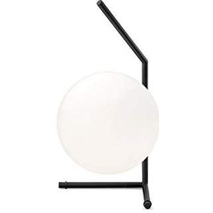 Collection Ic Table 1 Low tafellamp, metalen frame en diffuser van opaalglas, 60 W, 20 x 20 x 38,1 cm, zwart/wit