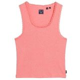Superdry Shirt Vintage Lace Trim Vest Mid Pink Marl XS Dames, roze (Mid Pink Marl), XS