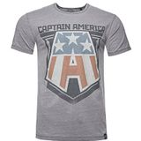 Recovered Marvel Captain America Badge Lichtgrijs Vintage T-shirt, Veelkleurig, L